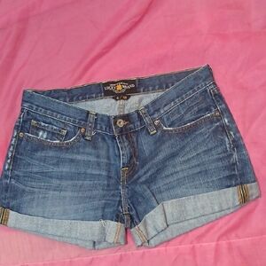 Lucky Brand Blue Jean Shorts with Frayed Hem
